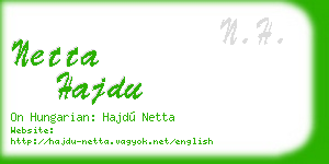 netta hajdu business card